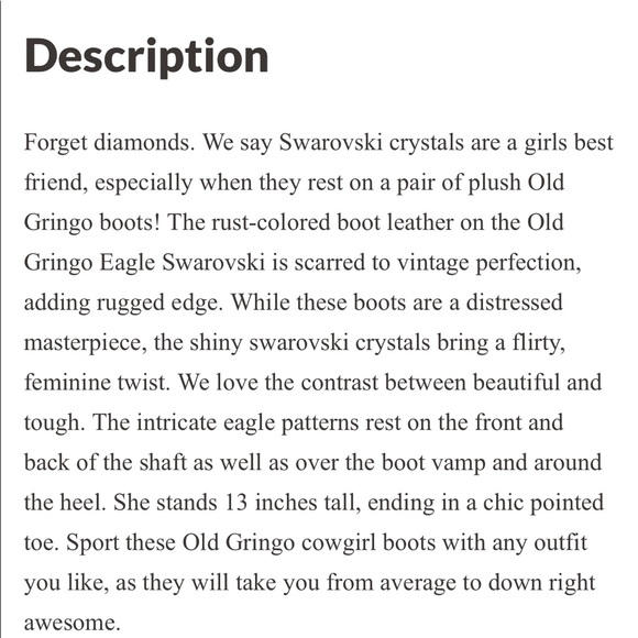 Old Gringo Eagle Crystal Swarovski Boots Size  6 - Picture 8 of 8